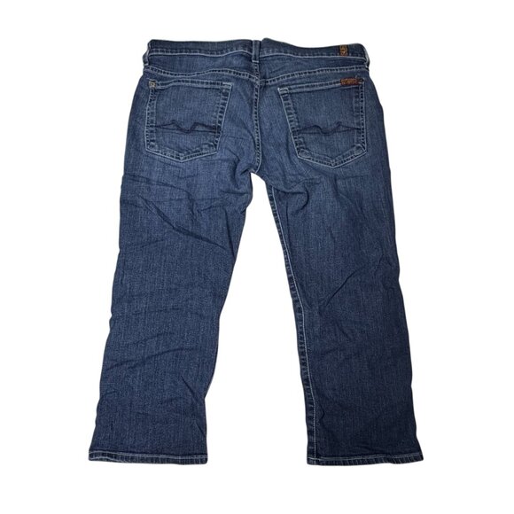 7FAM JOSEFINA SKINNY BOYFRIEND CROP 28 MEDIUM INDIGO - Picture 4 of 7